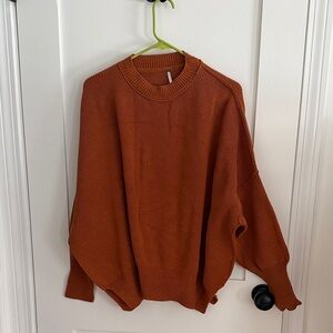 Free People Terracotta Ribbed Sweater